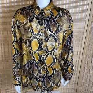 Philosophy Woman’s Medium Snake Print Long Sleeve Button Down Blouse